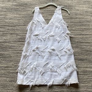 White Fringe Shift Dress from Maeve